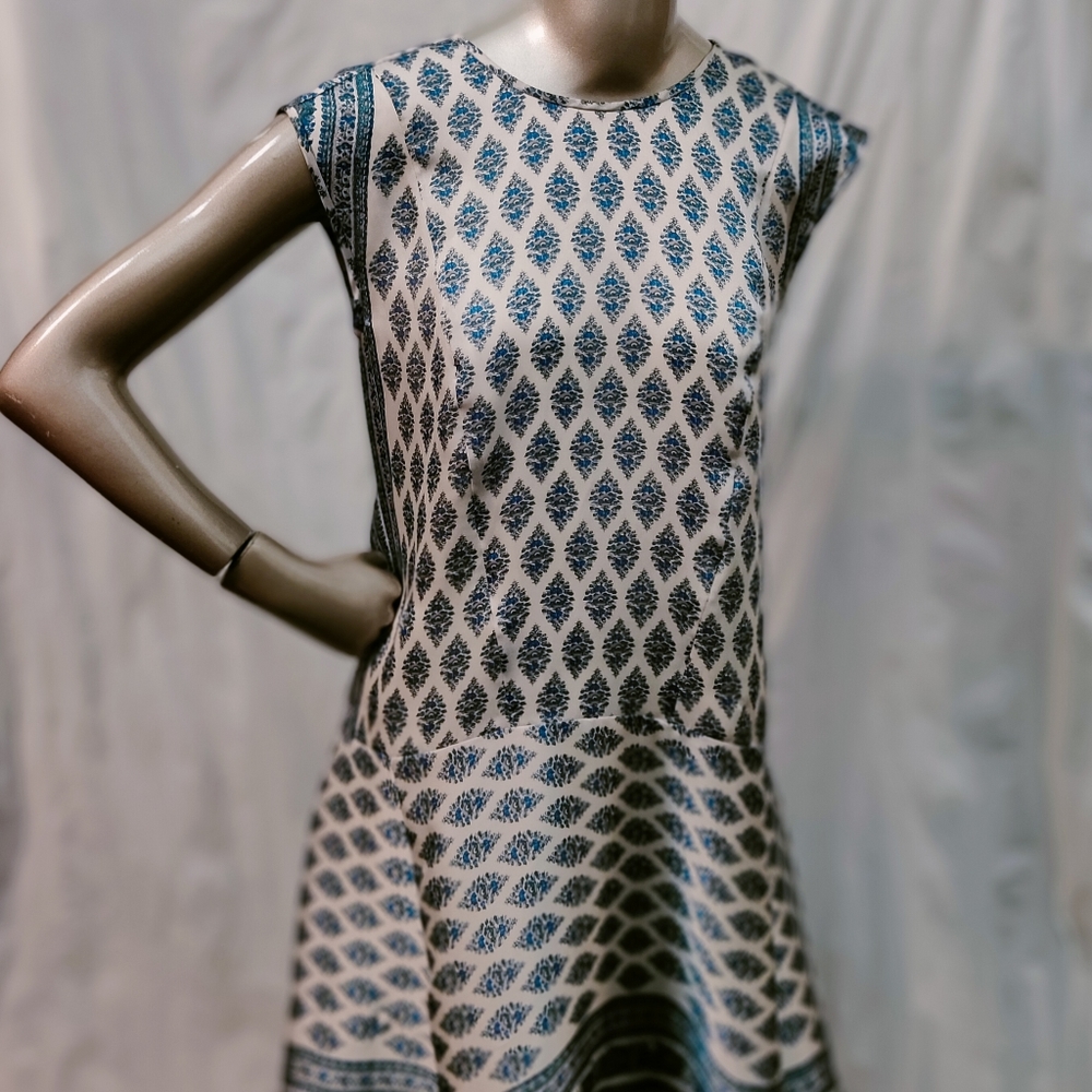 Madewell Skyscape Flora Diamond Dress Blue